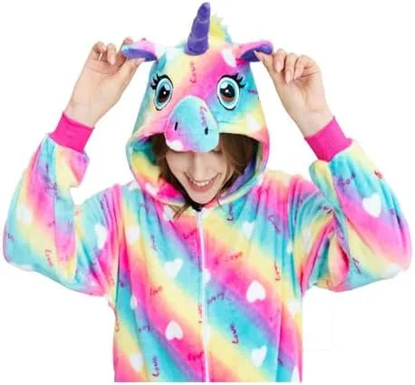 Miniatura 4 de Pijama unisex de una pieza de unicornio para adultos, disfraz de Halloween