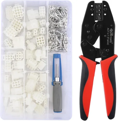 Miniatura 10 de JRready ST6480 Kit de clavijas de conector eléctrico de 2, 3, 4, 6, 9 y 12 pines con herramienta extractora de terminales de crimpado. 160 juegos.