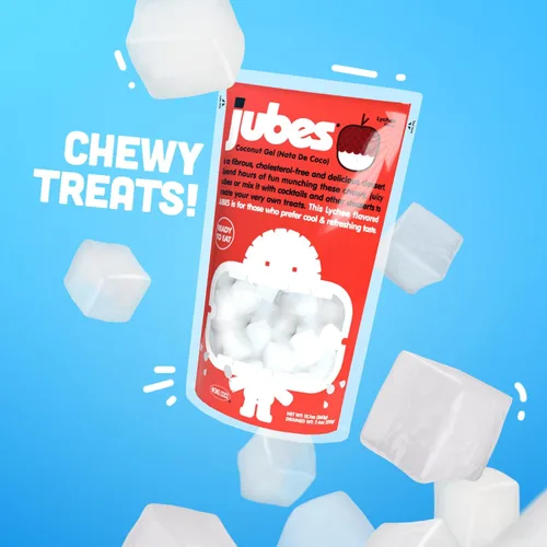 Miniatura 7 de Jubes Strawberry Nata De Coco Jelly Cubes (12.7 onzas, paquete de 3) – Cubos de gelatina de coco y fresa para sagú – Gel de coco en ingredientes