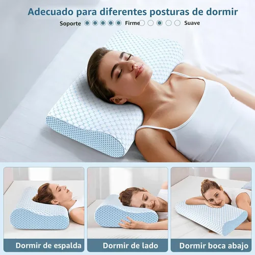 Miniatura 6 de Almohada cervical para aliviar el dolor de cuello, almohadas de espuma viscoelástica de contorno para dormir, almohada ergonómica ajustable