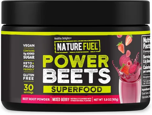Healthy Delights Nature Fuel Power Beets, jugo de remolacha vegano en polvo, polvo de remolacha para la presión arterial alta, 0 g de azúcar