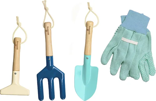 Miniatura 2 de Kinderific Juego de herramientas de jardinería, para niños, STEM, incluye bolsa de mano, pala, regadera, rastrillo, tenedor, paleta y guantes