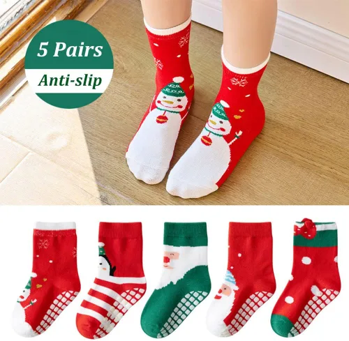 Miniatura 2 de SUITBOY Kids Christmas Socks Toddler Nonslip Grip Christmas Socks Baby Holiday Winter Warm for BoysGirls