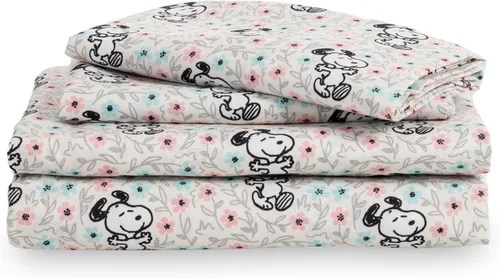 Miniatura 18 de Berkshire Blanket Peanuts® - Juego de sábanas para niños, tamaño individual, 3 piezas, lindo personaje Snoopy impreso, sábanas de microfibra suave