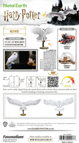 Miniatura 2 de Fascinations Metal Earth Premium Series Harry Potter Hedwig 3D Kit de modelo de metal con pinzas