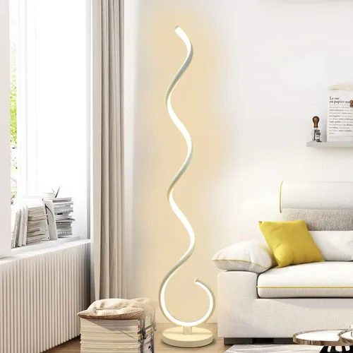 Miniatura 8 de Lámpara de Pie LED Espiral, 40W Lámparas de Pie Regulables para Sala de Estar con Control Remoto, Colores y Brillo Ajustables sin Escalones Lámpara