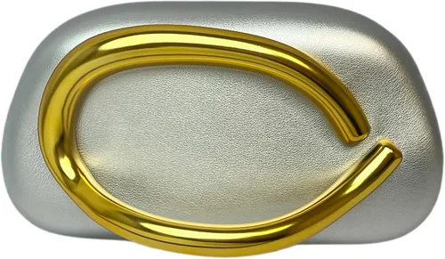 Miniatura 16 de Bolso de mano de acrílico para mujer, bolso de noche redondo clásico, bolso de manillar de metal vintage para boda, fiesta de graduación.
