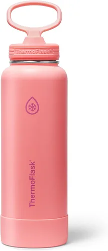 Miniatura 9 de ThermoFlask Botella de agua aislada con tapa de boquilla, a prueba de fugas, botella de agua de acero inoxidable para bebidas frías y calientes