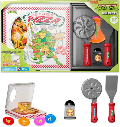 Juego de juguetes de pizza para niños, comida para jugar en la cocina, rebanar y servir pizza de juguete con caja, cortador de pasteles y