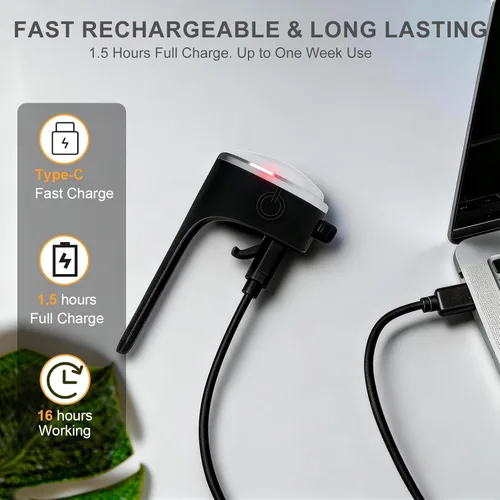 Miniatura 6 de Paquete de 2 luces para collar de perro, recargable USB-C con clip, luz LED impermeable de seguridad para mascotas con correa de silicona ajustable