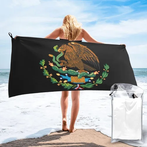 Miniatura 12 de Toallas de baño grandes con la bandera mexicana de México para mujeres y hombres, toallas de baño de secado rápido, toallas de playa súper Bandera