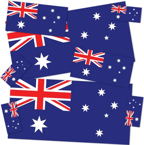 Desert Cactus Calcomanía de bandera de país de Australia, paquete de 8 unidades en total con logotipo para niños, álbum de recortes, vinilo para