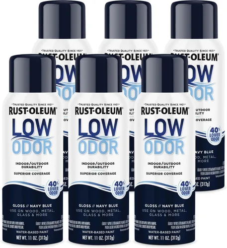 Miniatura 43 de Rust-Oleum Pintura en aerosol prémium de bajo olor, 11 onzas, concha marina brillante, paquete de 6 Seashell