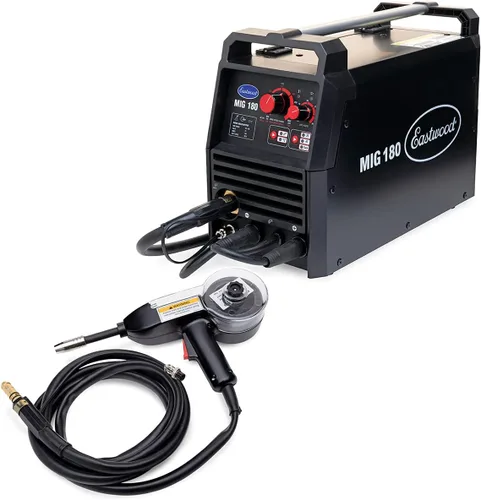 Eastwood Máquina de soldadura MIG de 180 amperios voltaje dual 110V 220V con pistola de carrete para acero y aluminio