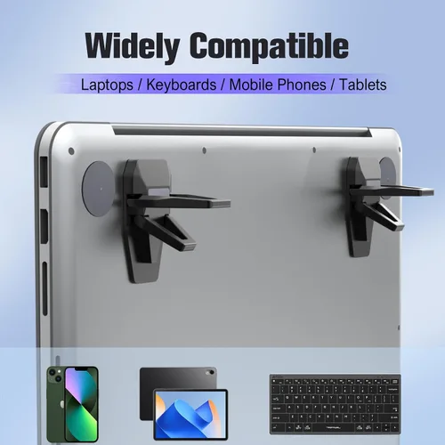 Miniatura 3 de Soporte de teclado de computadora de aleación de zinc para escritorio, elevador de teclado plegable con 2 ángulos ajustables, soporte invisible