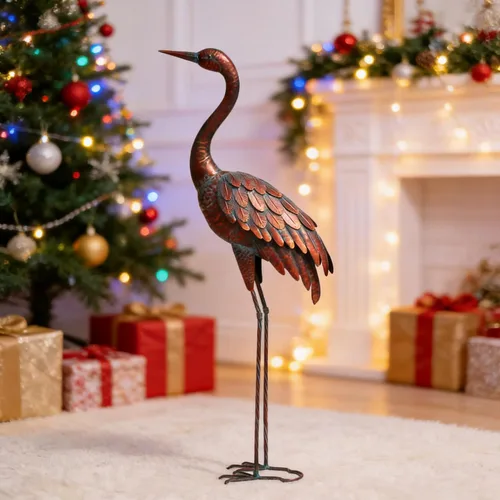 Miniatura 9 de Estatuas y esculturas de grúa de jardín al aire libre Chisheen Arte de patio de metal Estatua para decoración de jardín de tamaño grande