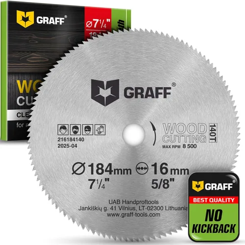 Hoja de sierra circular de acero al carbono de 7-1/4 pulgadas para madera, madera contrachapada, laminado, paneles de yeso, plástico, disco de corte