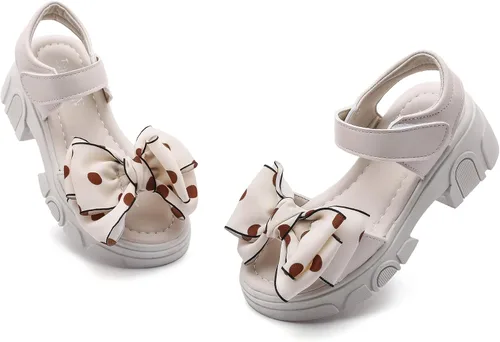 Miniatura 3 de Komfyea Sandalias planas de playa para niña, con puntera envolvente, con diseño de flores suaves