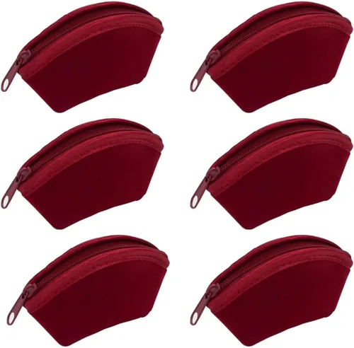 TENBOR 6 bolsas de terciopelo para joyas, bolsas de joyería con cremallera, pequeñas bolsas de regalo de lujo para organizador de joyas, regalos,