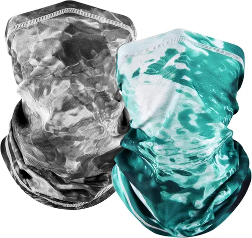Miniatura 11 de MCTi Máscara de cuello UV, UPF 50, pasamontañas, máscara facial transpirable refrescante para el sol y el verano, para pesca, correr, paquete de 2