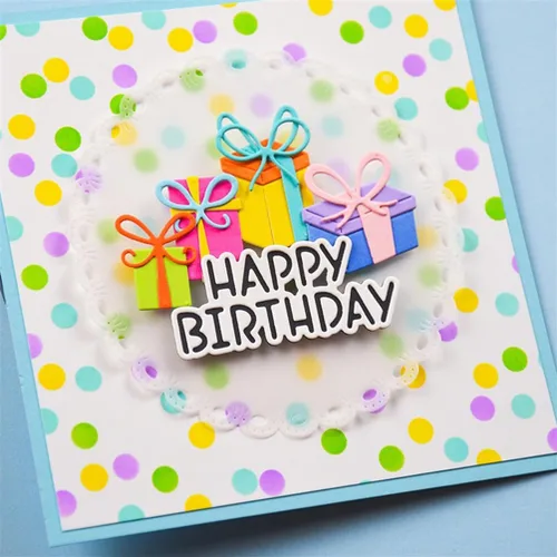 Miniatura 36 de Troqueles para álbumes de recortes, troqueles de corte de metal de cumpleaños para hacer tarjetas, plantilla de papel para manualidades, plantillas