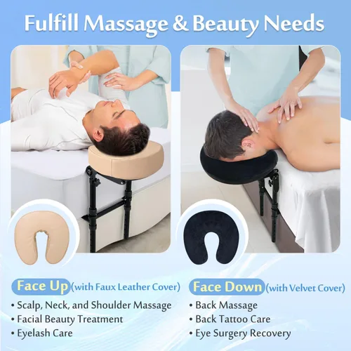 Miniatura 4 de AOSSA Reposacabezas de masaje para cama y soporte para colchón, kit de masaje para el hogar, cojín facial para masaje boca abajo, reposacabezas