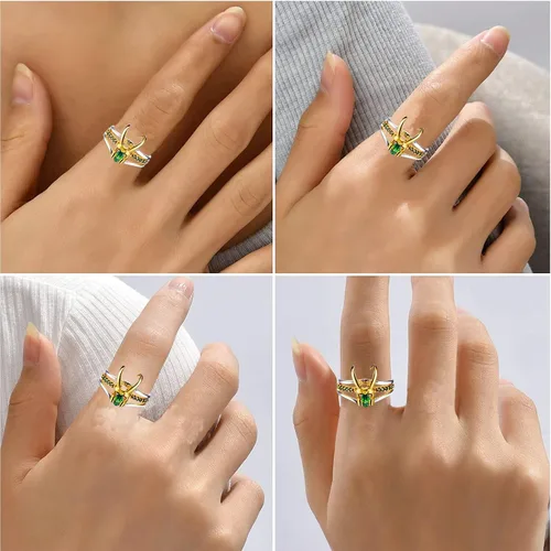 Miniatura 6 de Loki - Anillo de superhéroe para casco, para joyería unisex, regalos de Marvel, Halloween, cosplay, disfraces, regalos de joyería
