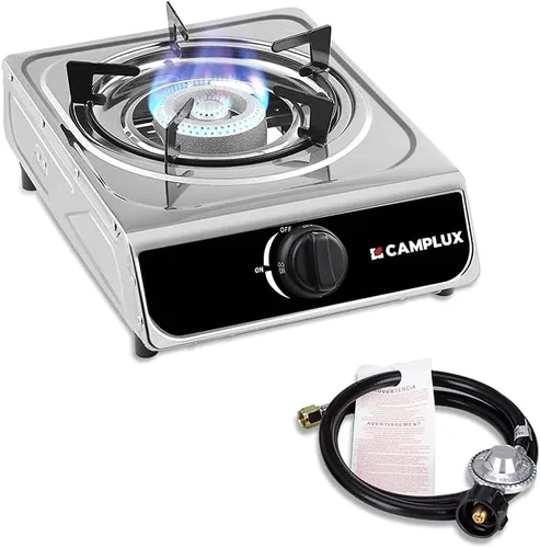 Estufa de propano de quemador único Camplux 9800 BTU, estufas de gas portátiles de acero inoxidable