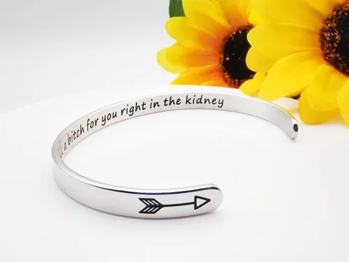 Miniatura 69 de Pulseras inspiradoras para mujer, joyería de acero inoxidable, con refranes, pulsera motivacional con mensaje oculto, pulseras grabadas para mejor