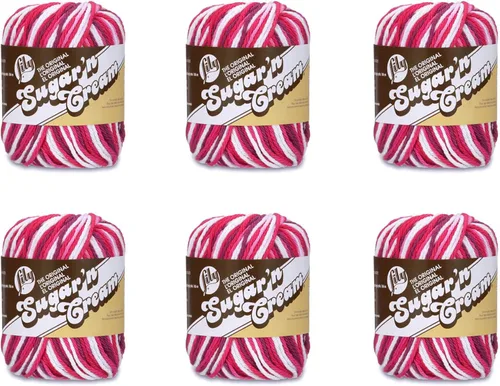Miniatura 47 de Lily Sugar'N Cream - Ovillo de camuflaje rosa de gran tamaño, paquete de 6 unidades de 3.00 oz/3 onzas, algodón, 4 medianos (peinado), 150 yardas