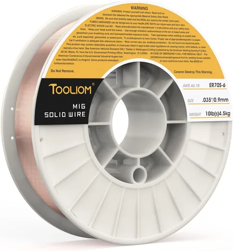 Miniatura 14 de TOOLIOM Alambre de soldadura MIG ER70S-6 .035 "(0.9 mm) 2LB Alambre de soldadura de acero al carbono sólido Alambre MIG de alta alimentación