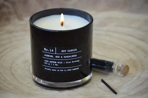 Miniatura 5 de Lulu Candles After Dark - Vela perfumada en tarro de soja de lujo de teca y caoba, vertida a mano en los Estados Unidos, Velas altamente perfumadas