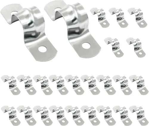 Miniatura 5 de Paquete de 25 correas rígidas M12, adecuadas para cables de acero inoxidable de menos de 1/2 pulgada, abrazadera de conducto de soporte en U