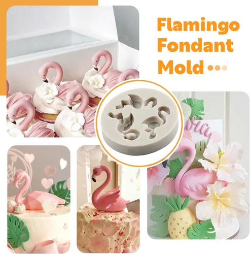 Miniatura 4 de Sijiangmold Molde de silicona con hojas tropicales de flamenco, moldes de fondant de flores de hibisco, moldes de piña y chocolate para decoración
