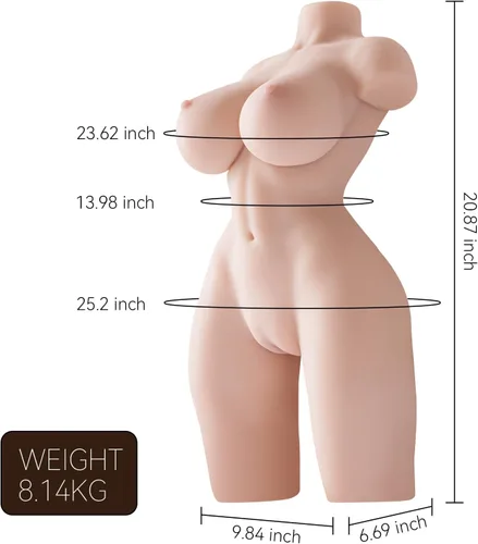 Miniatura 6 de Muñeca sexual femenina realista de tamaño real de 18.7 libras, juguete sexual masculino con pechos grandes y trasero regordete, juguetes realistas