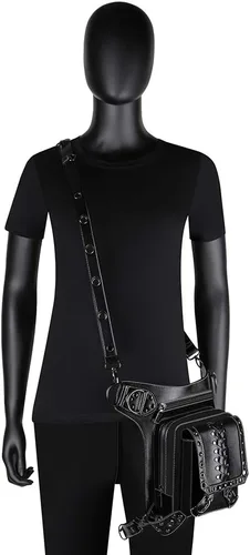 Miniatura 7 de UIYTR - Bolso retro para mujer, estilo gótico, estilo roco, cintura para mujer, color negro