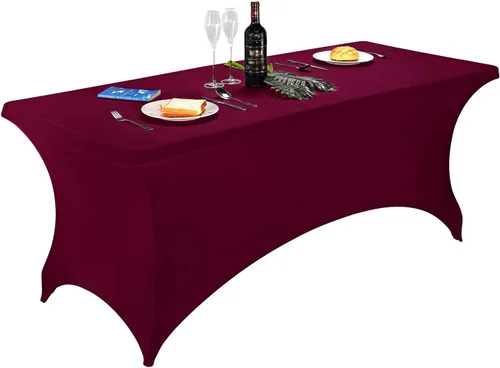 Miniatura 93 de LZY Cubierta de Mesa Elástica Ajustable de Spandex para Mesa Plegable de 6 pies, 4 pies o 8 pies, Mantel de Cóctel Rectangular, Perfecto para Champn