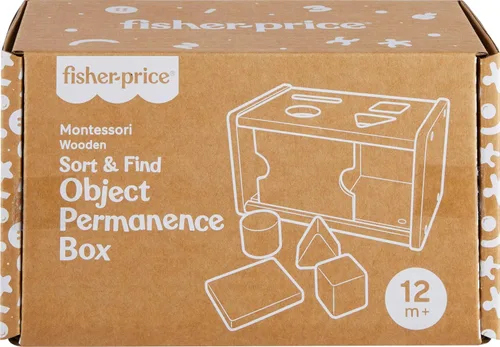 Miniatura 6 de Fisher-Price Caja de permanencia de objetos de juguete Montessori de madera para ordenar y encontrar, sello de excelencia de la Sociedad Montessori