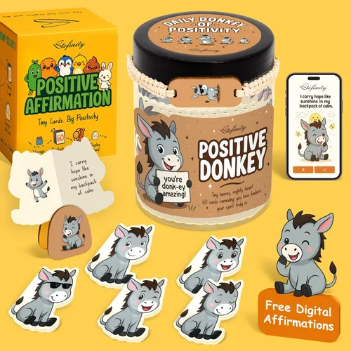 Miniatura 22 de Stofinity Regalos de Conejo de Apoyo Emocional Para Mujeres - Tarjetas de Afirmaciones Diarias Para Mujeres, Afirmaciones Positivas Regalos Para