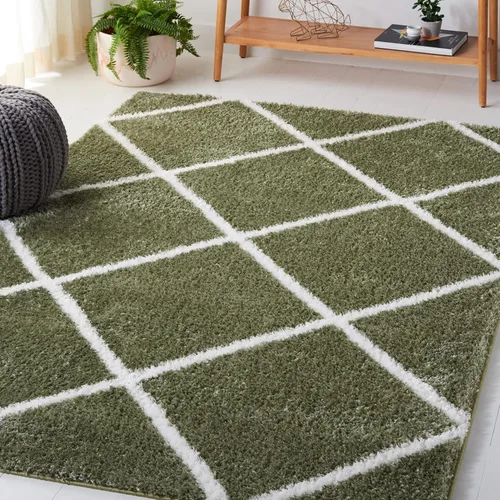 Miniatura 16 de SAFAVIEH Tahoe Shag Collection - Alfombra para pasillo, 2 x 9 pies, diseño de enrejado, no desprende pelusa y de fácil cuidado, 1.2 pulgadas