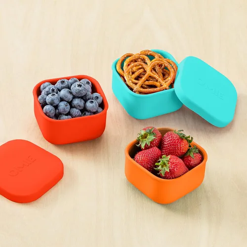 Miniatura 3 de OmieBox - Contenedores de silicona a prueba de fugas para snacks para llevar, contenedores de almacenamiento de alimentos con tapa, contenedor Bento