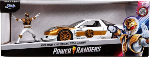 Miniatura 8 de Jada Toys Power Rangers 1:24 2002 Honda NSX Type-R Japan Spec - Auto fundido a presión con figura de Ranger blanco de 2.75 pulgadas, juguetes