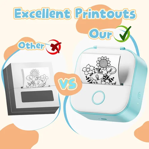 Miniatura 6 de Phomemo Papel adhesivo - para impresora T02/T02Pro/Q02E/M02X/Y02C/Q02 Mini, papel adhesivo térmico blanco para notas de estudio, fotos, DIY