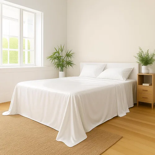 Miniatura 3 de BedVoyage Sábanas refrescantes tamaño Queen – Viscosa de bambú, juego de sábanas para personas que duermen con calor, bolsillo profundo de 18 Marfil