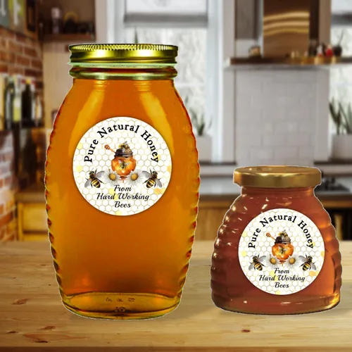 Miniatura 2 de 40 etiquetas de tarro de miel, pegatinas, etiquetas, abejas miel cruda natural