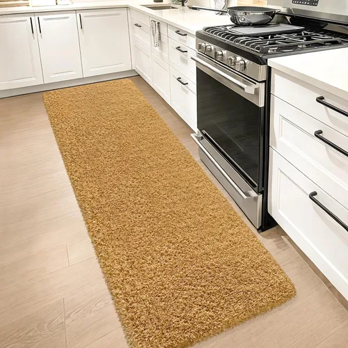 Miniatura 11 de Alfombras suaves para dormitorio, alfombra de pasillo de 2 x 6 pies, alfombra de felpa lanuda antideslizante para mesita de noche, sofá, sala