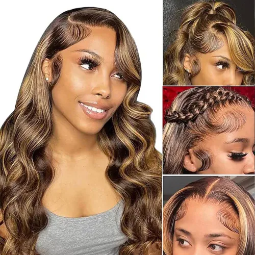 Miniatura 10 de Peluca Rubia Miel Cabello Humano Body Wave 13x6 Encaje Frontal Pelucas de Cabello Humano Para Mujeres Negras 22 Pulgadas