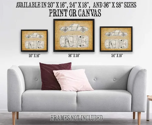 Miniatura 7 de Porsche 914 - Póster antiguo para automóvil y cueva de hombre, dibujo de patente de coche deportivo, decoración de pared de garaje, gran regalo