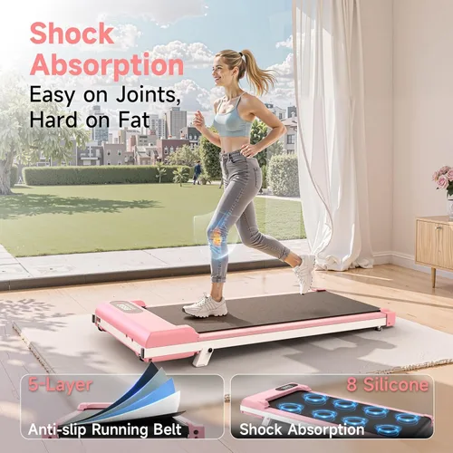 Miniatura 5 de Incline Walking Pad, 3.5HP Foldable Portable Treadmill with Handle Bars, Ultra Quiet ≤40dB Under Desk Treadmills for Home Office, 330LB Capacity