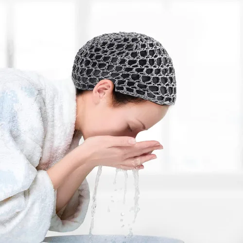 Miniatura 5 de Etercycle 2 piezas de malla de ganchillo para el cabello, redecilla de ganchillo de punto de rayón suave, gorra de dormir de ganchillo para mujer